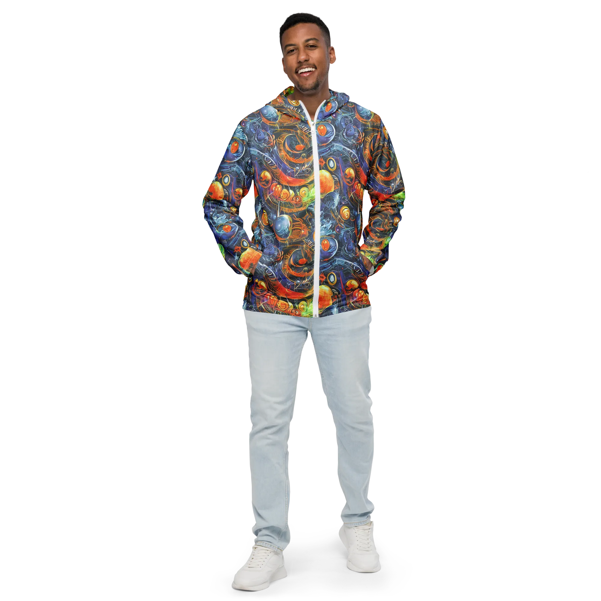 Bluefire Abyss on Men's Windbreaker — Front