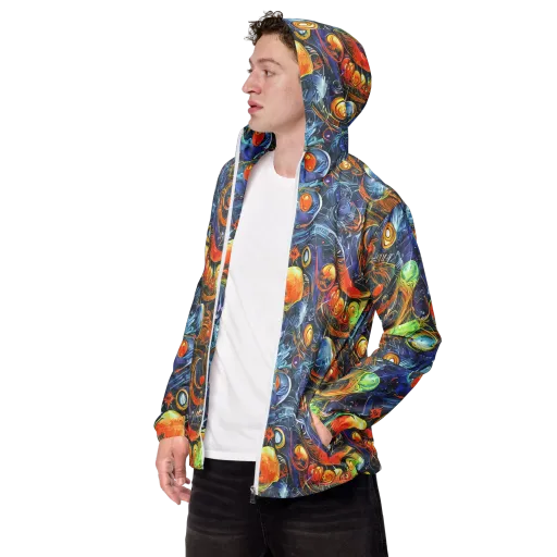 Bluefire Abyss on a Men's Windbreaker