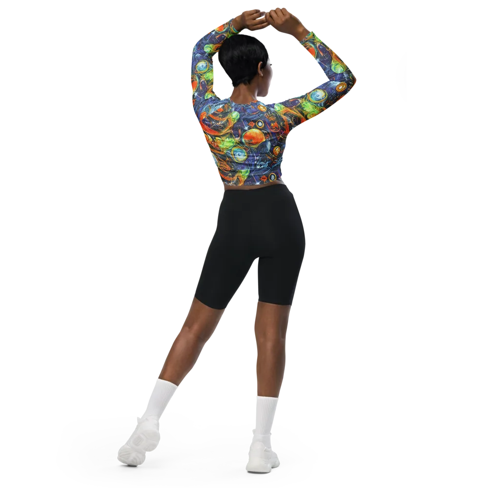 Bluefire Abyss on Long Sleeve Crop Top — Back