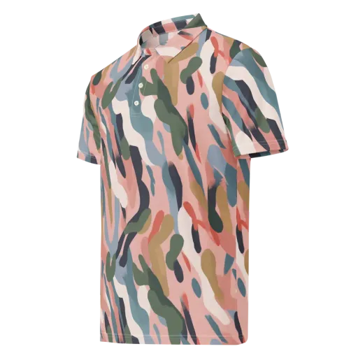 Blush Current on a Men's Slim Fit Polo Shirt