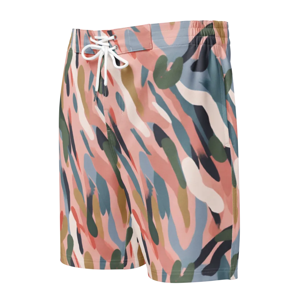 Blush Current on Men's Board Shorts — Front