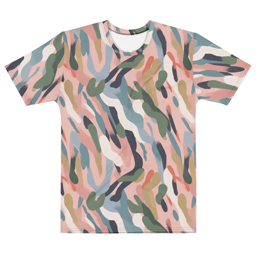 Blush Current on Men's Cotton Crew Neck T-Shirt — Front
