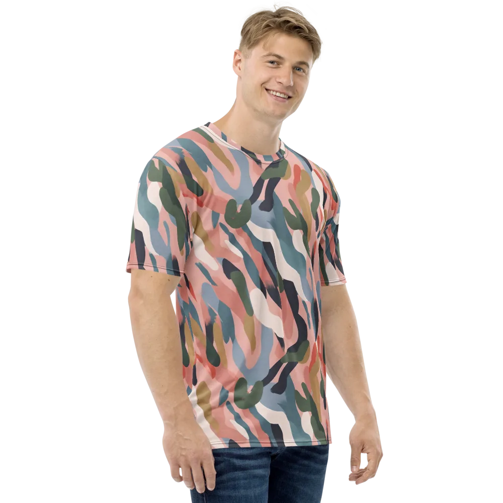 Blush Current on Men's Crew Neck T-Shirt — Right