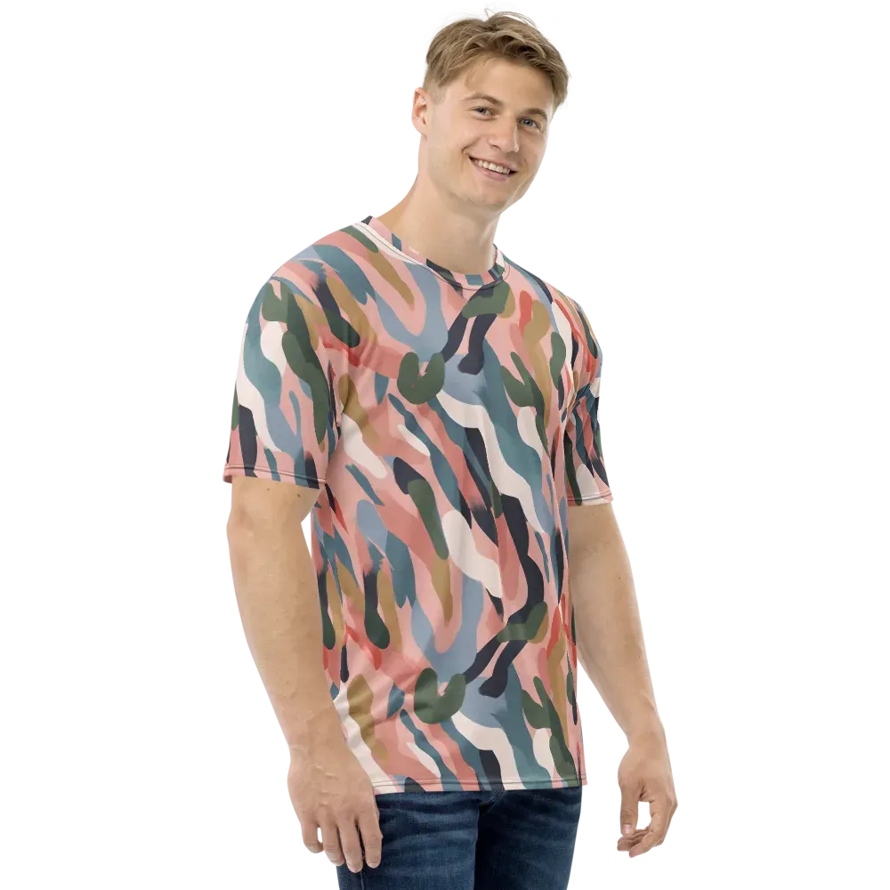 Blush Current on Men's Crew Neck T-Shirt — Right
