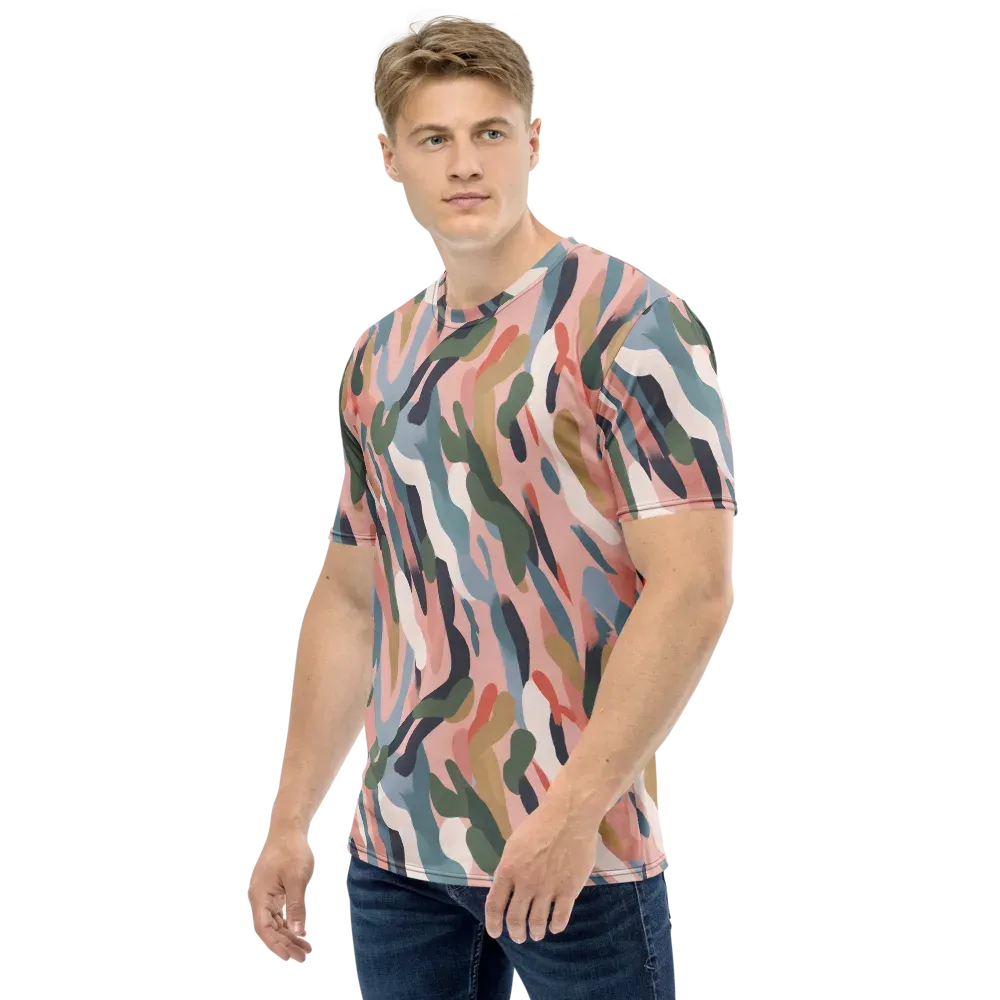 Blush Current on Men's Crew Neck T-Shirt — Left