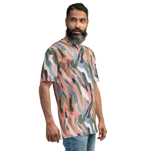 Blush Current on a Men's Crew Neck T-Shirt
