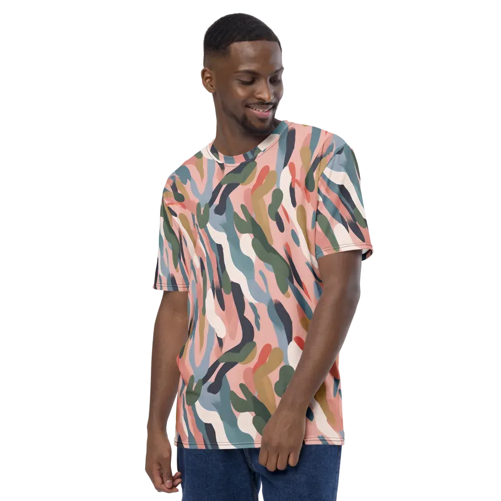 Blush Current on Men's Crew Neck T-Shirt — Left