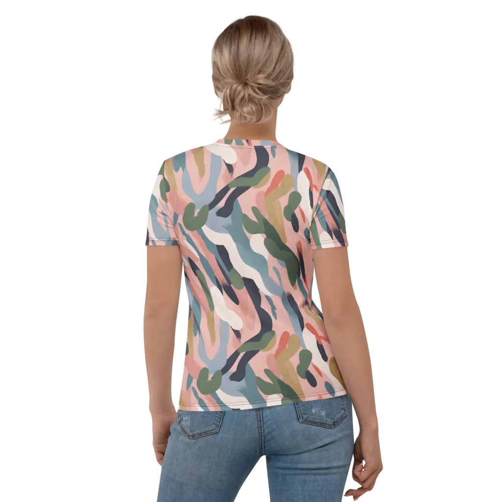 Blush Current on Women's Crew Neck T-Shirt — Back