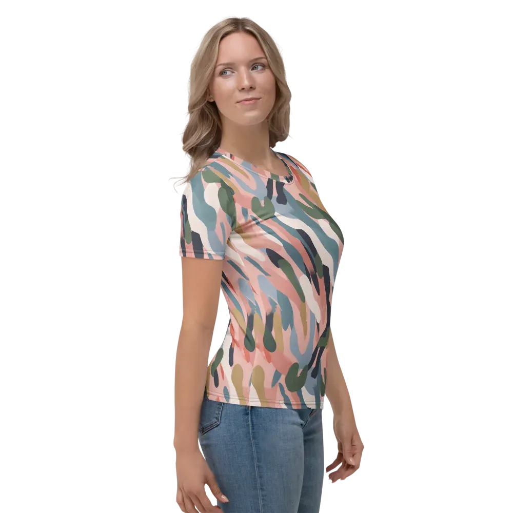 Blush Current on Women's Crew Neck T-Shirt — Right