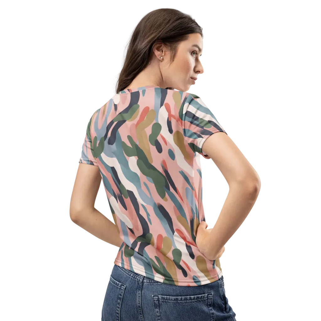 Blush Current on Women's Crew Neck T-Shirt — Back