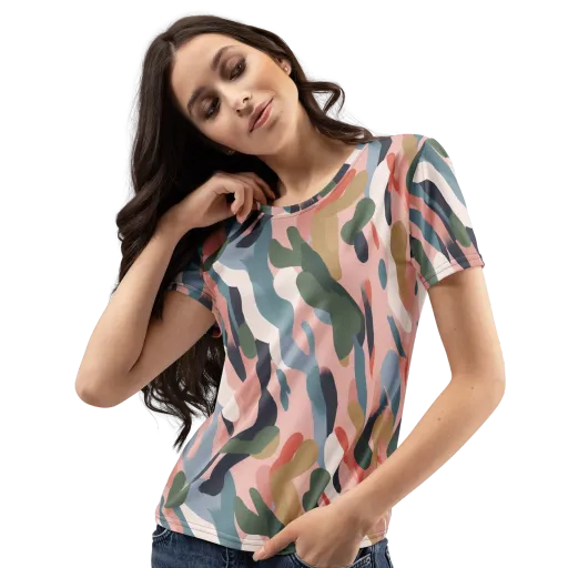 Blush Current on a Women's Crew Neck T-Shirt