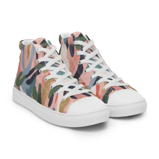Blush Current on a Women's High Top Canvas Shoes