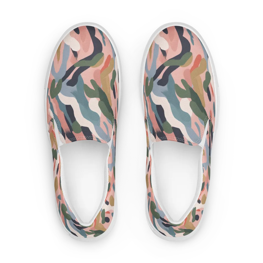 Blush Current on Men's Slip-On Canvas Shoes — Front
