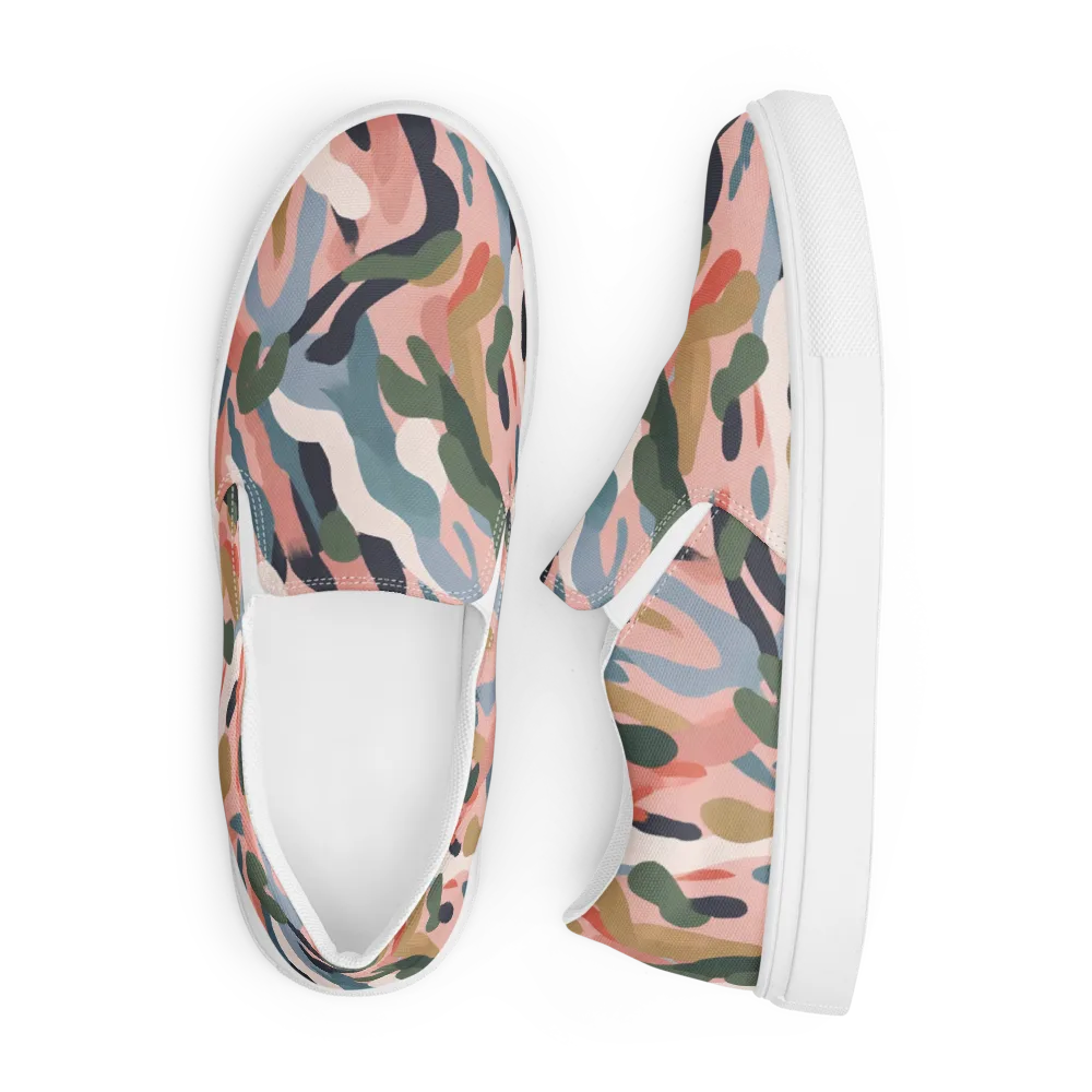 Blush Current on Men's Slip-On Canvas Shoes — Front