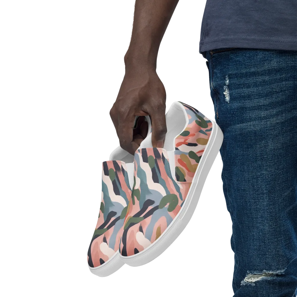 Blush Current on Men's Slip-On Canvas Shoes — Left Front
