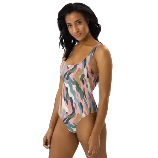 Blush Current on a One-Piece Swimsuit