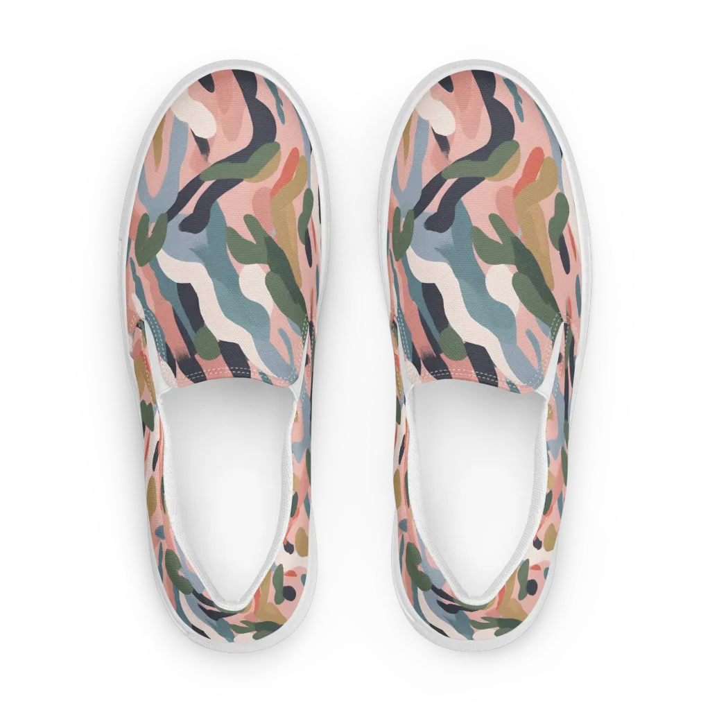 Blush Current on Women's Slip-On Canvas Shoes — Front