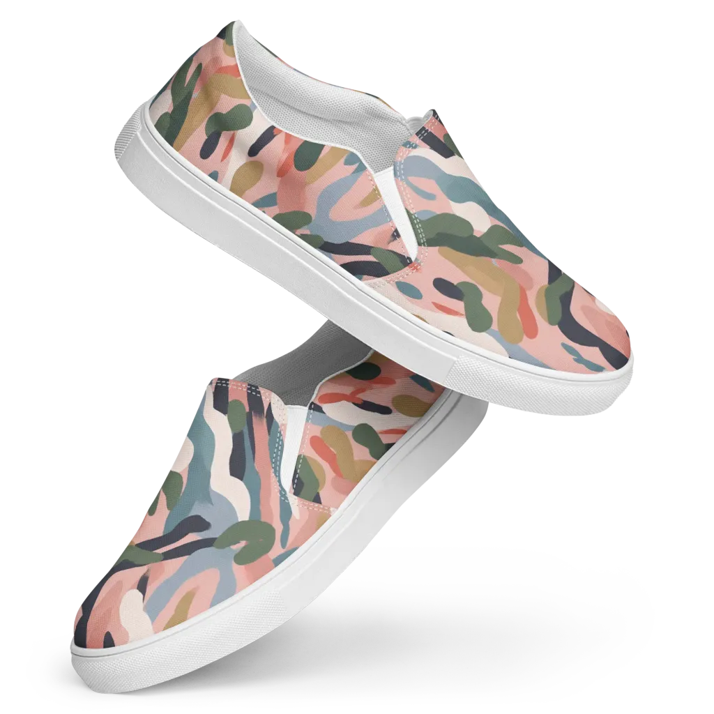 Blush Current on Women's Slip-On Canvas Shoes — Front