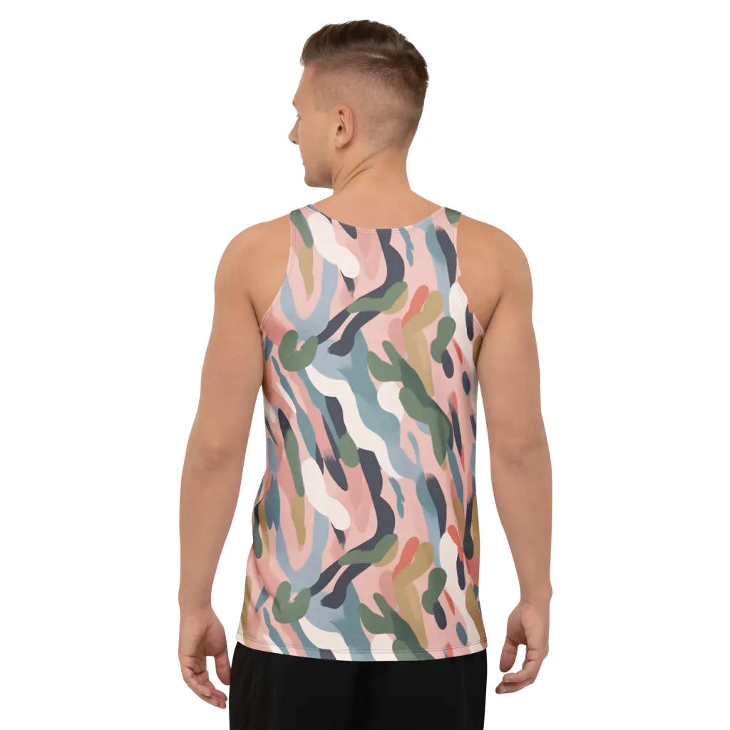 Blush Current on Men's Tank Top — Back