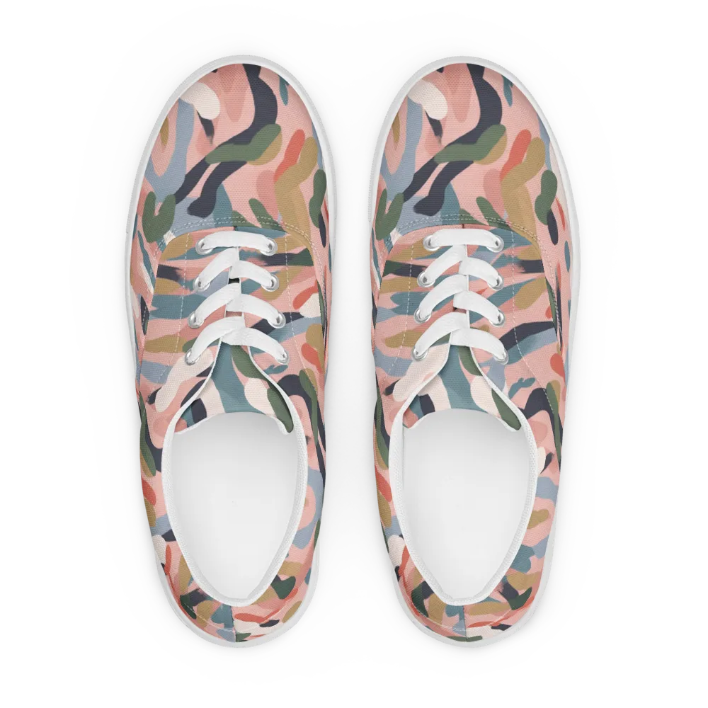 Blush Current on Men's Lace-Up Canvas Shoes — Front