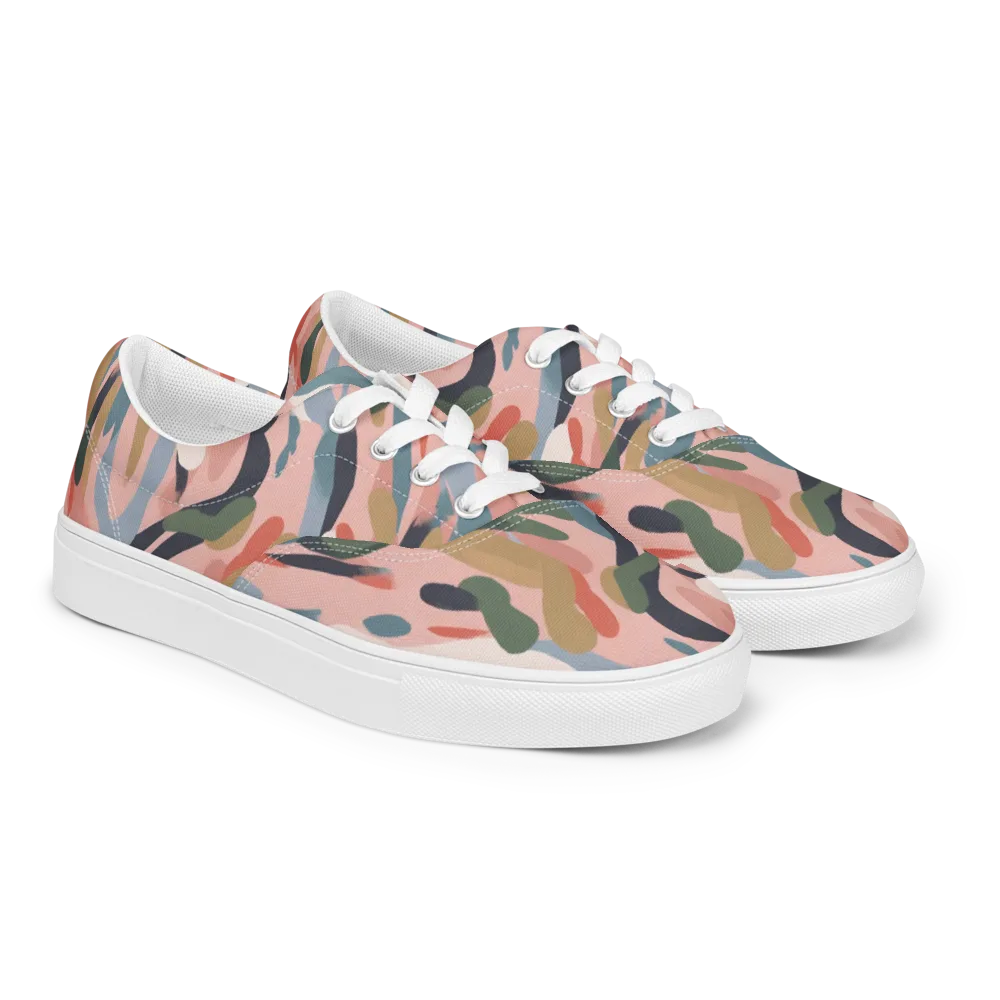 Blush Current on Men's Lace-Up Canvas Shoes — Right Front