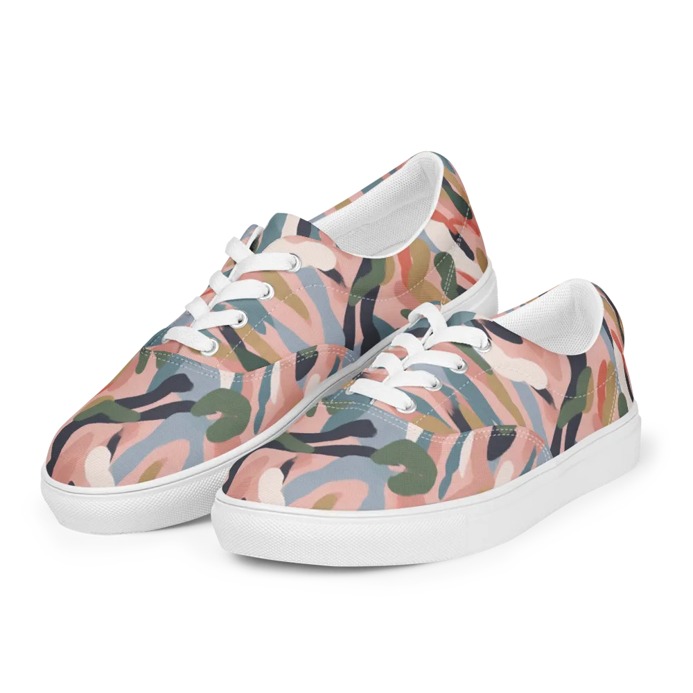 Blush Current on Men's Lace-Up Canvas Shoes — Left Front