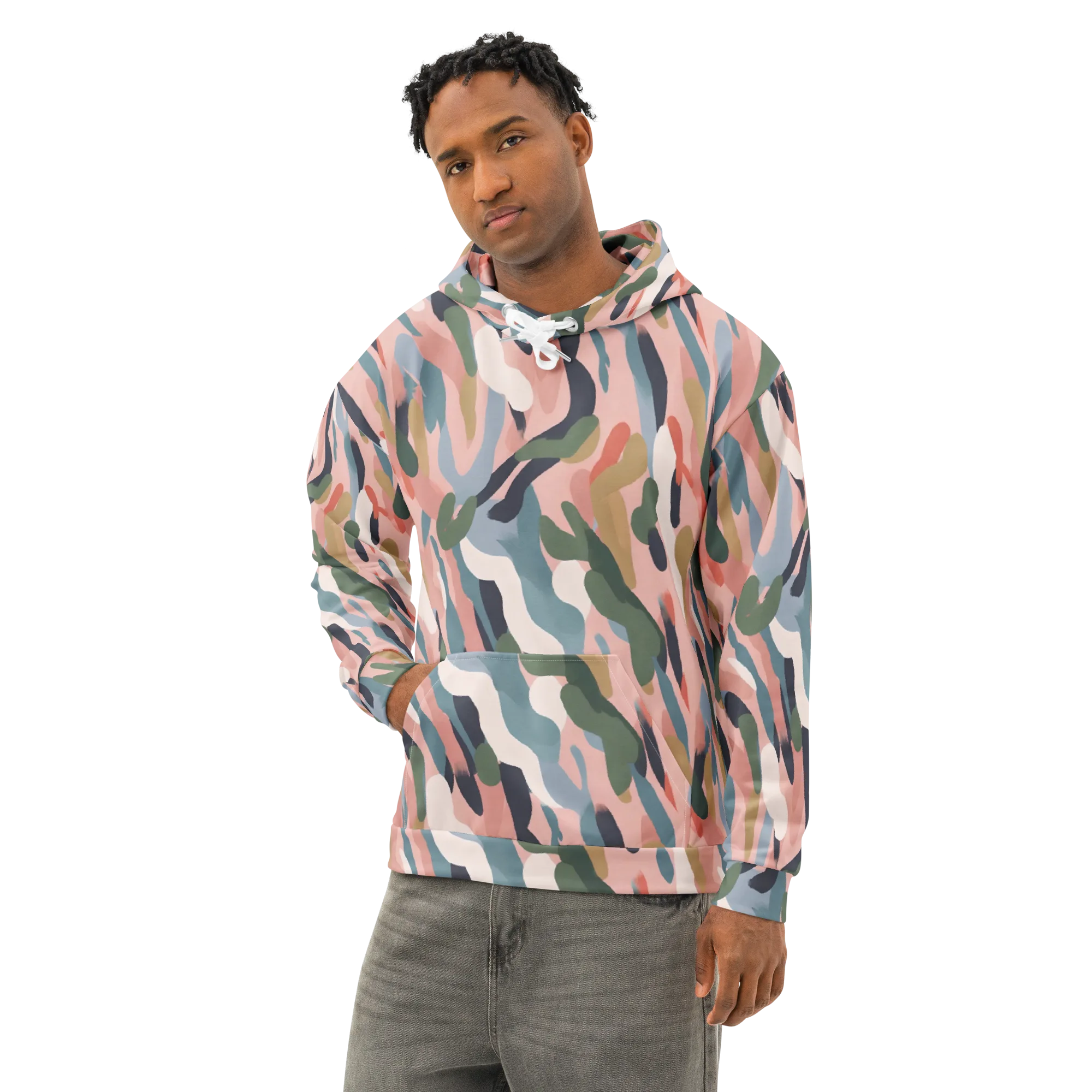 Blush Current on Cotton Hoodie — Left Front
