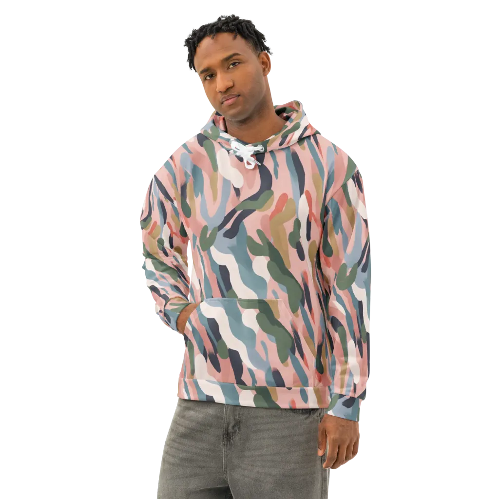 Blush Current on Cotton Hoodie — Left Front