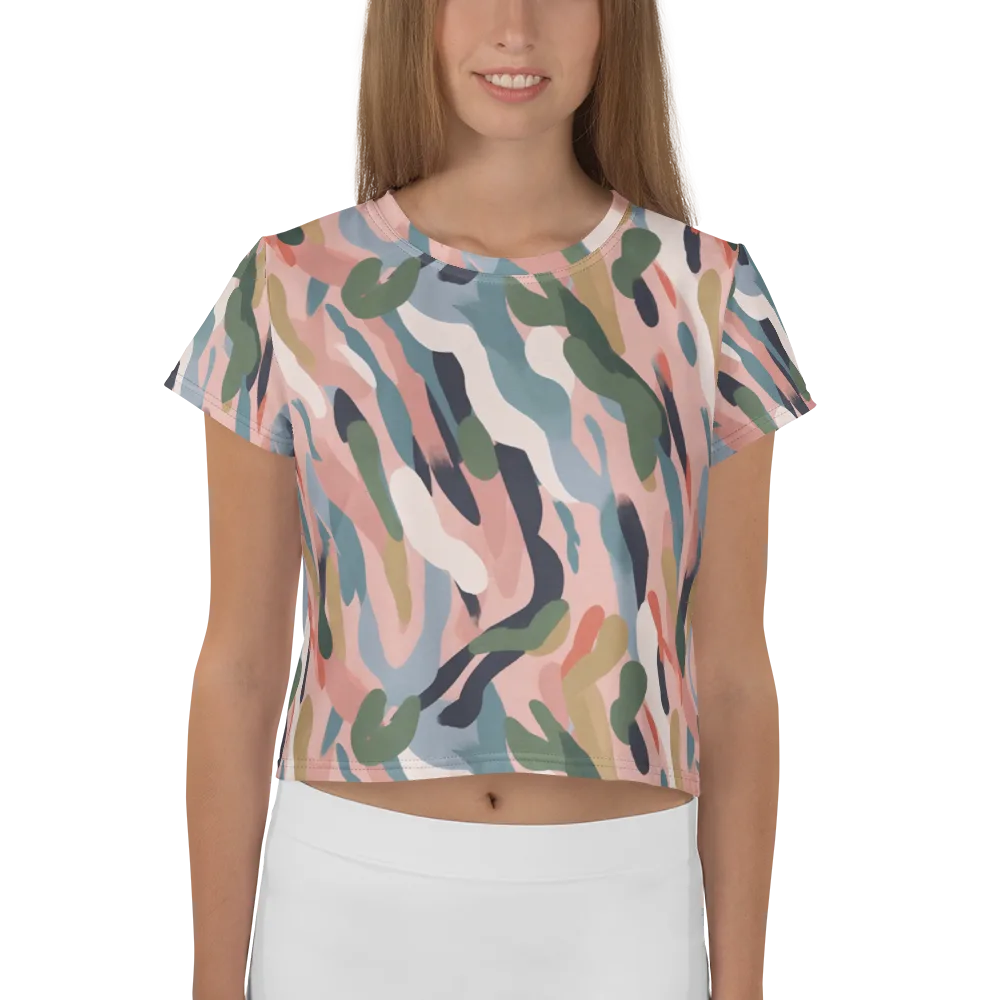 Blush Current on Crop Tee — Front