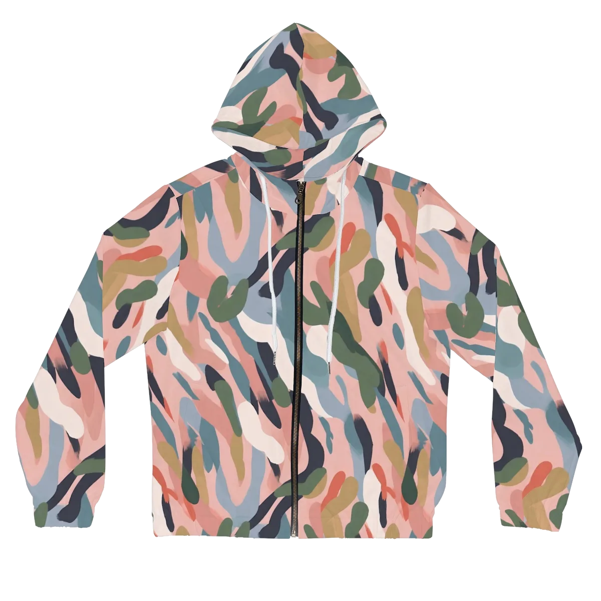 Blush Current on Women's Full-Zip Hoodie — Front