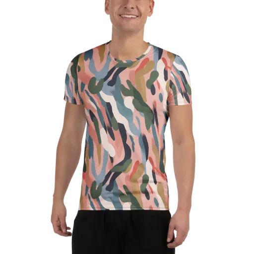 Blush Current on a Men's Athletic T-Shirt