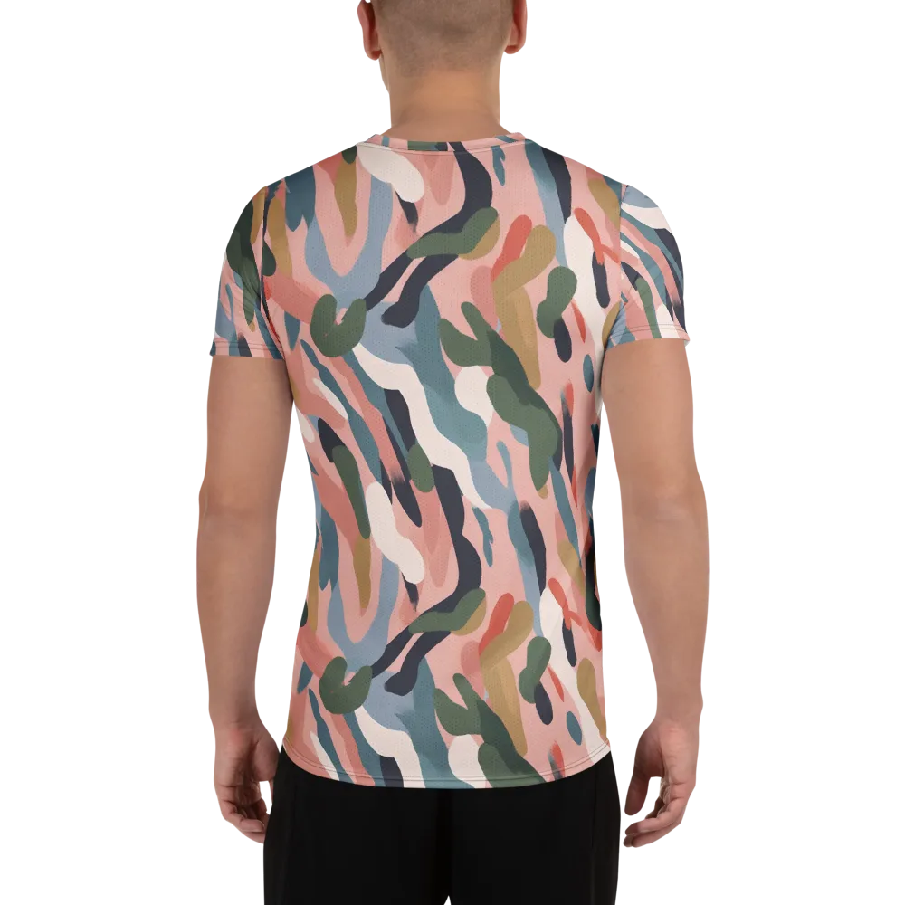 Blush Current on Men's Athletic T-Shirt — Back