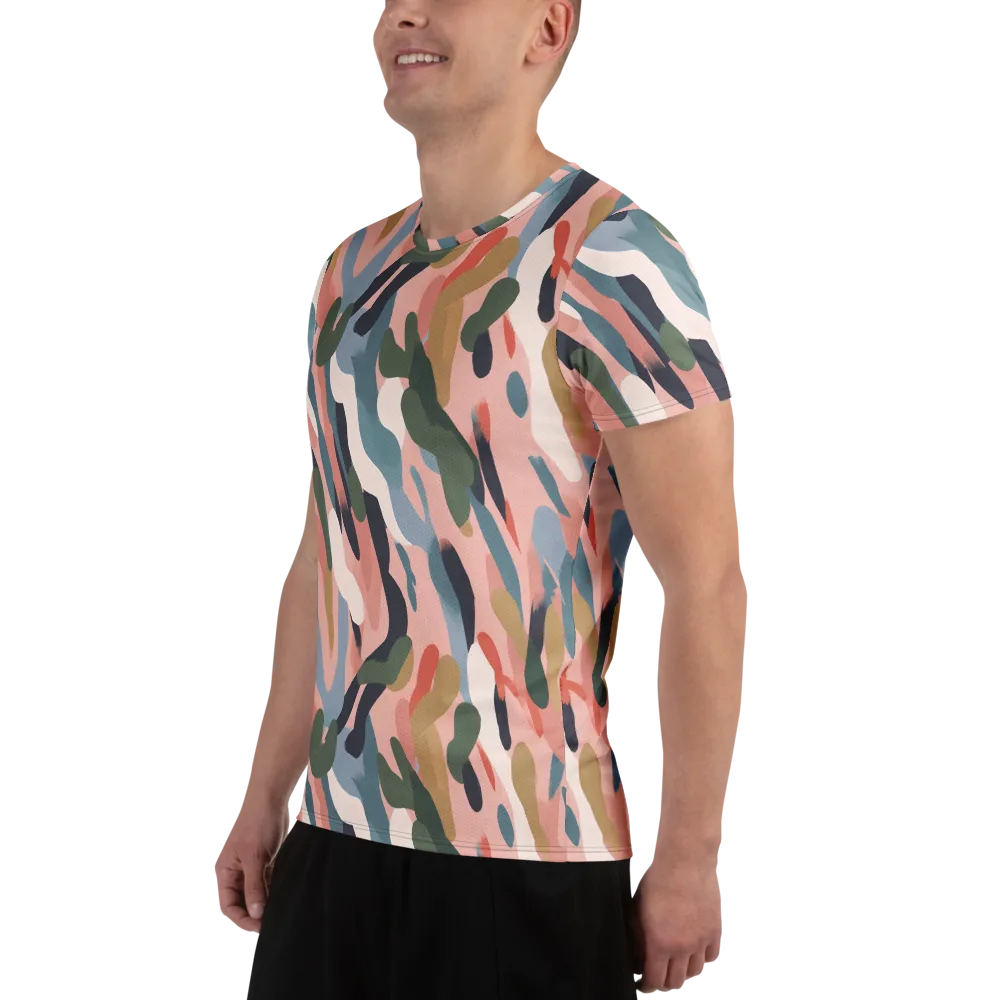 Blush Current on Men's Athletic T-Shirt — Left