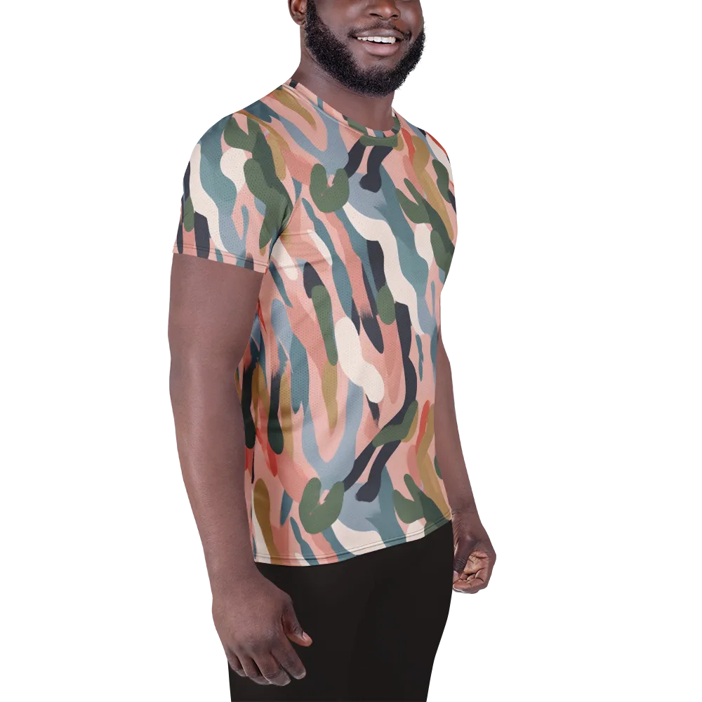 Blush Current on Men's Athletic T-Shirt — Right