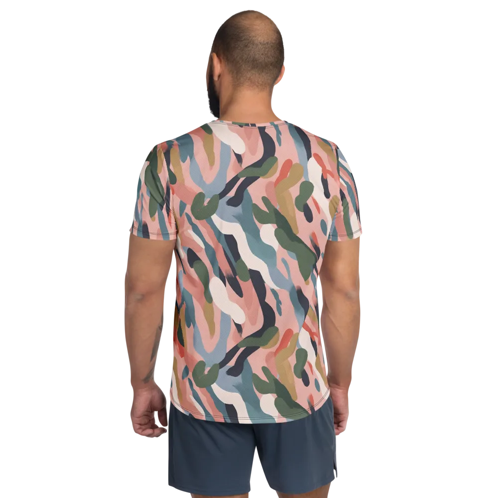 Blush Current on Men's Athletic T-Shirt — Back