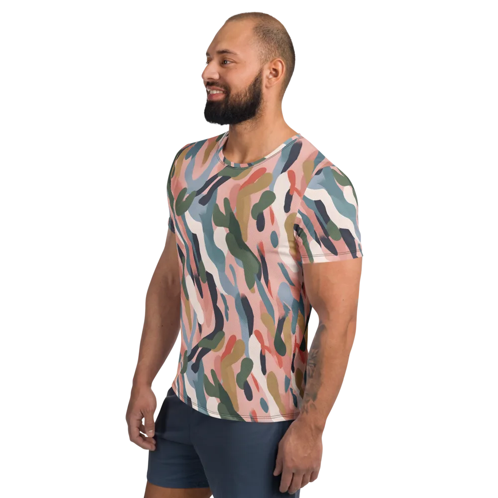 Blush Current on Men's Athletic T-Shirt — Left