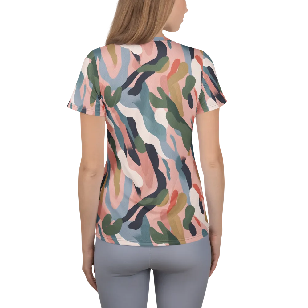 Blush Current on Women's Athletic T-Shirt — Back