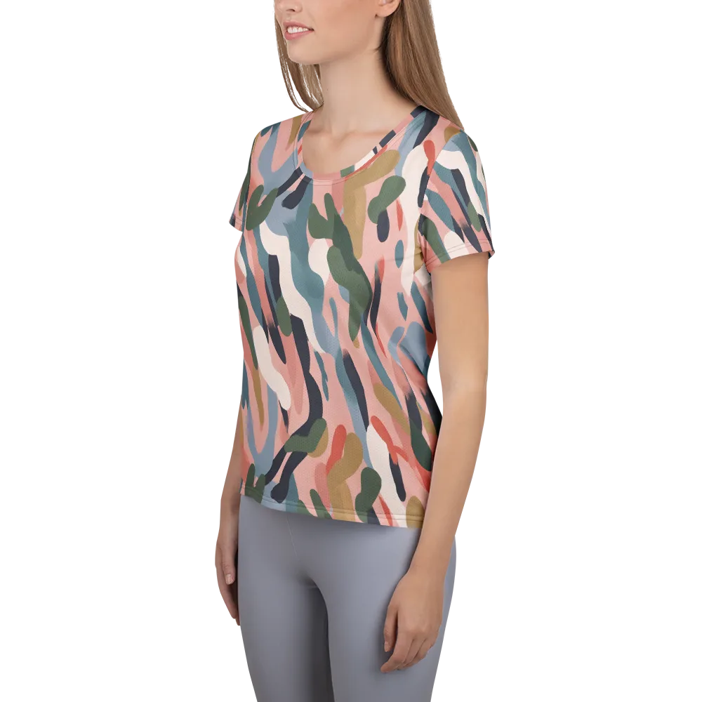 Blush Current on Women's Athletic T-Shirt — Left