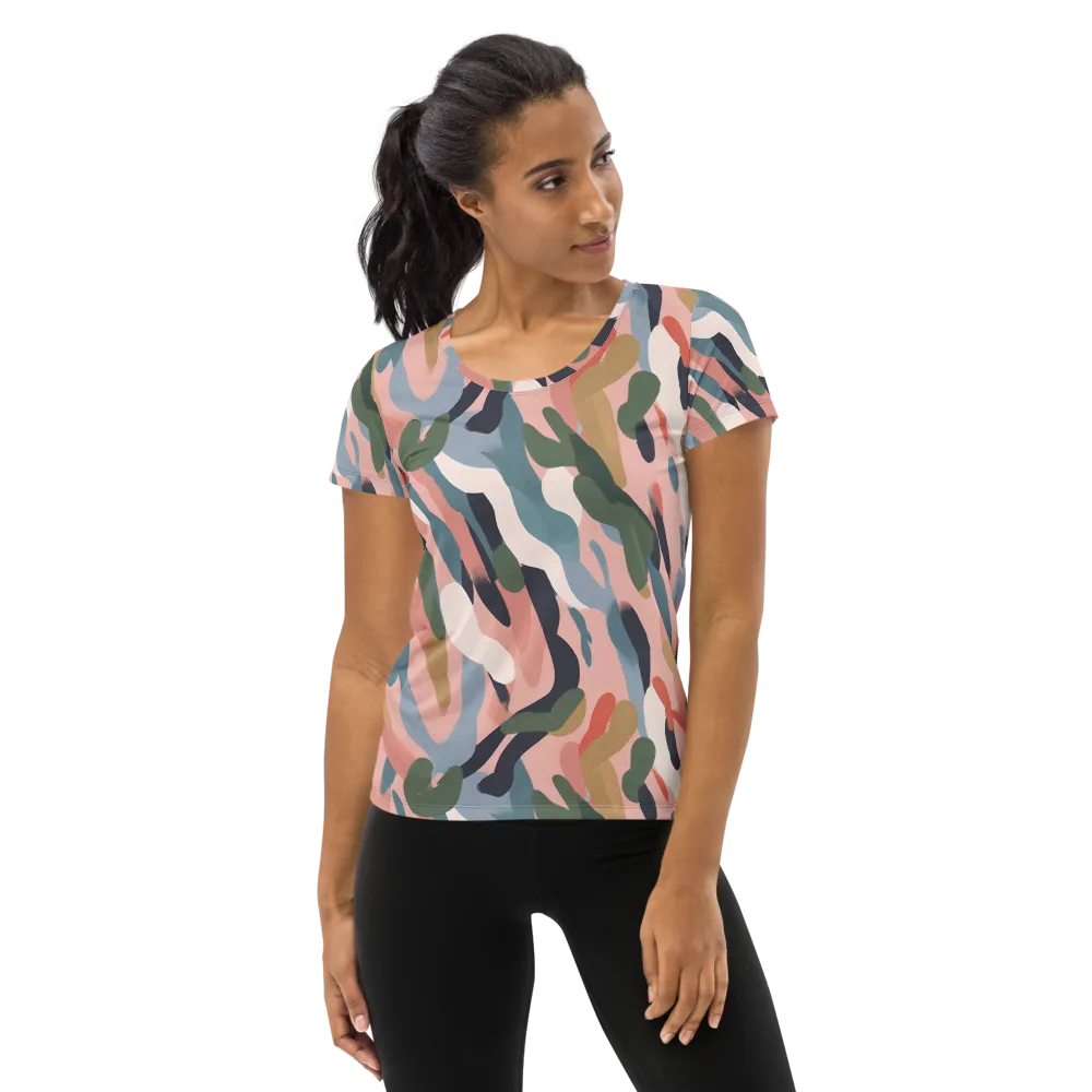 Blush Current on Women's Athletic T-Shirt — Front