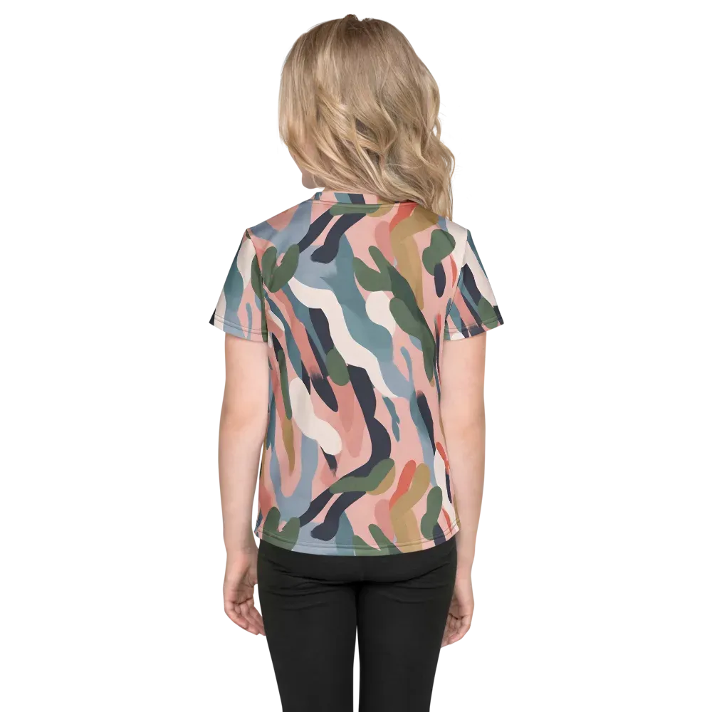 Blush Current on Kids Crew Neck T-Shirt — Back