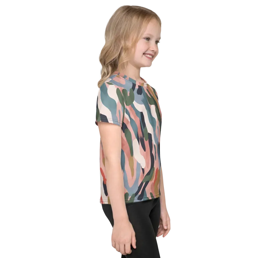 Blush Current on Kids Crew Neck T-Shirt — Right