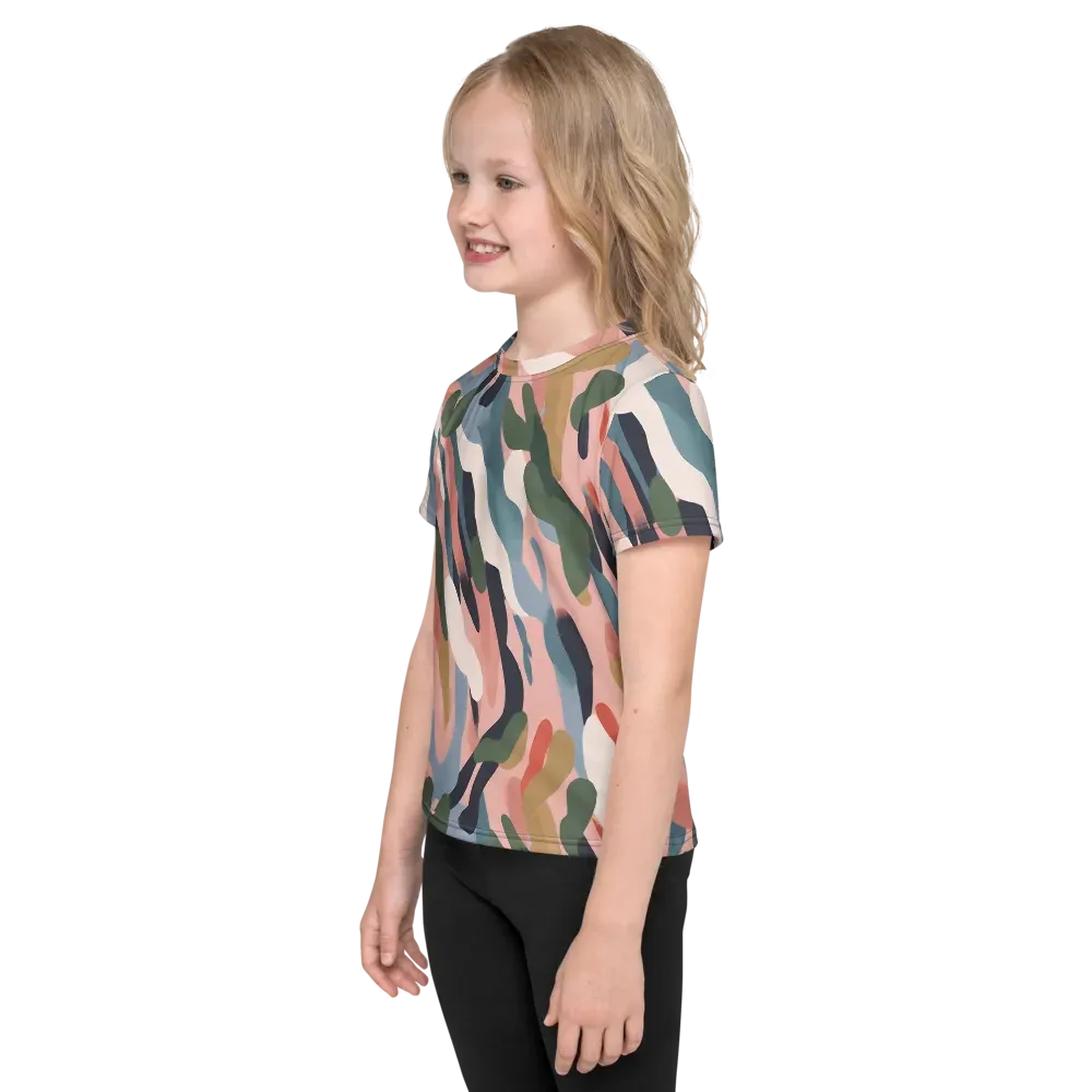 Blush Current on Kids Crew Neck T-Shirt — Left