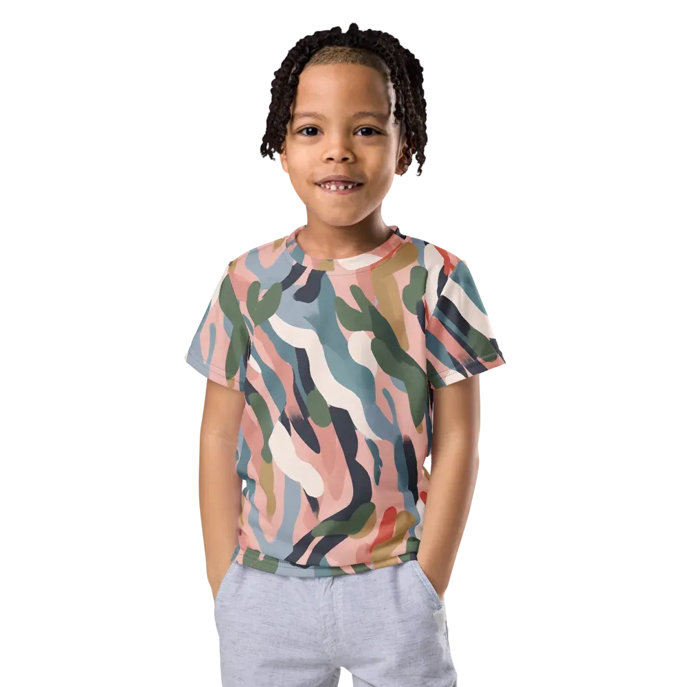 Blush Current on Kids Crew Neck T-Shirt — Front