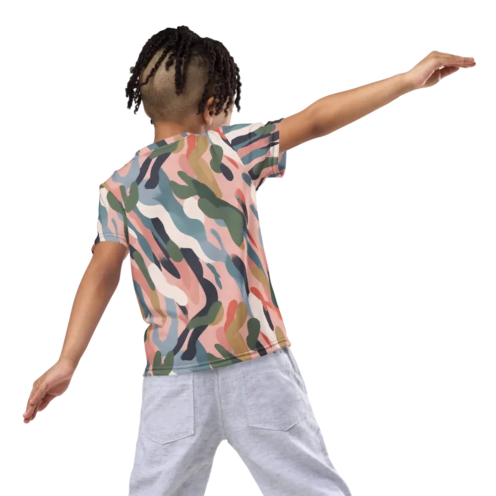 Blush Current on Kids Crew Neck T-Shirt — Back