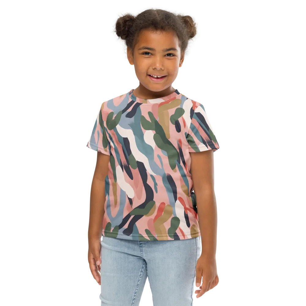 Blush Current on Kids Crew Neck T-Shirt — Front