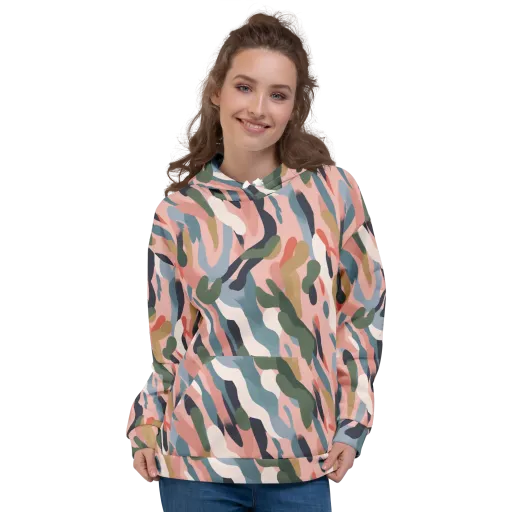 Blush Current on a Hoodie