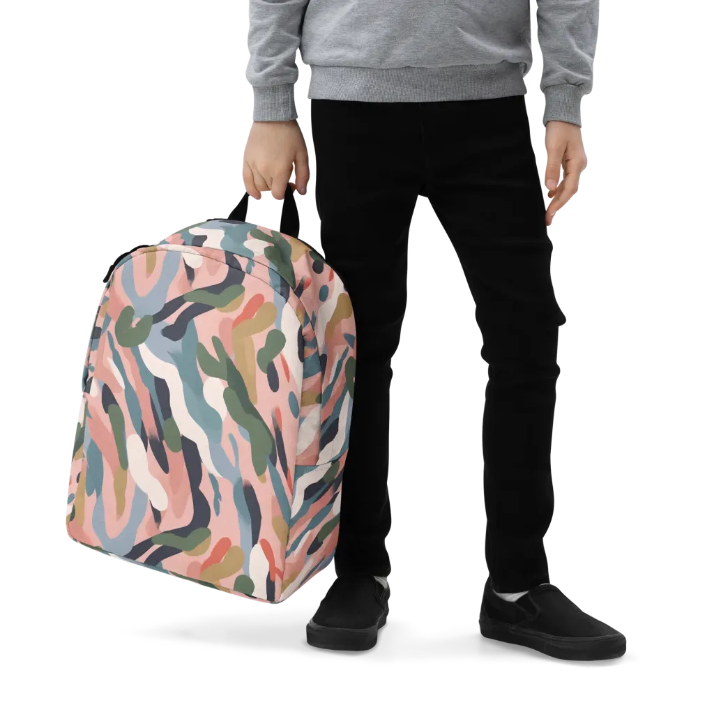 Blush Current on Minimalist Backpack — Zoomed-in