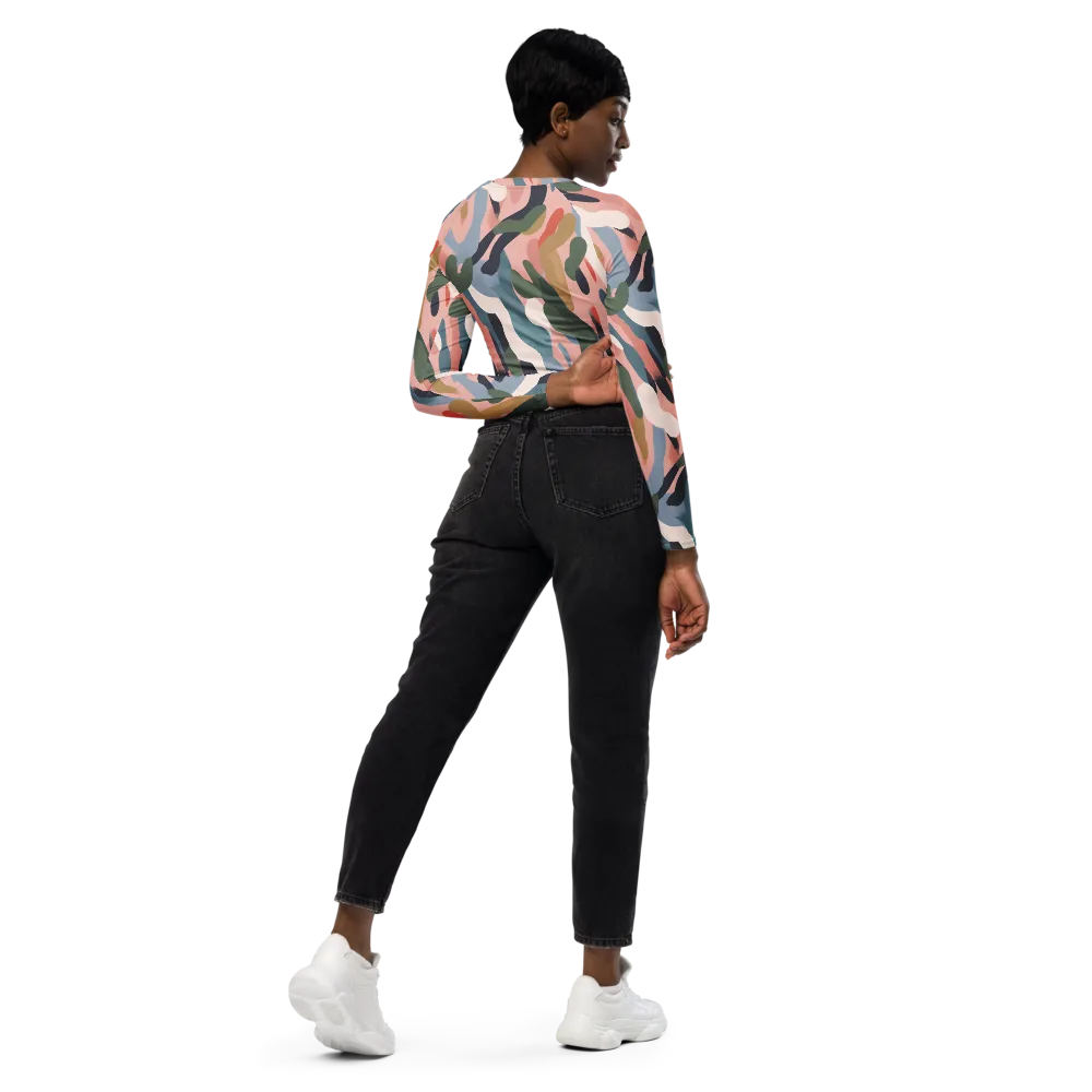 Blush Current on Long Sleeve Crop Top — Right Back