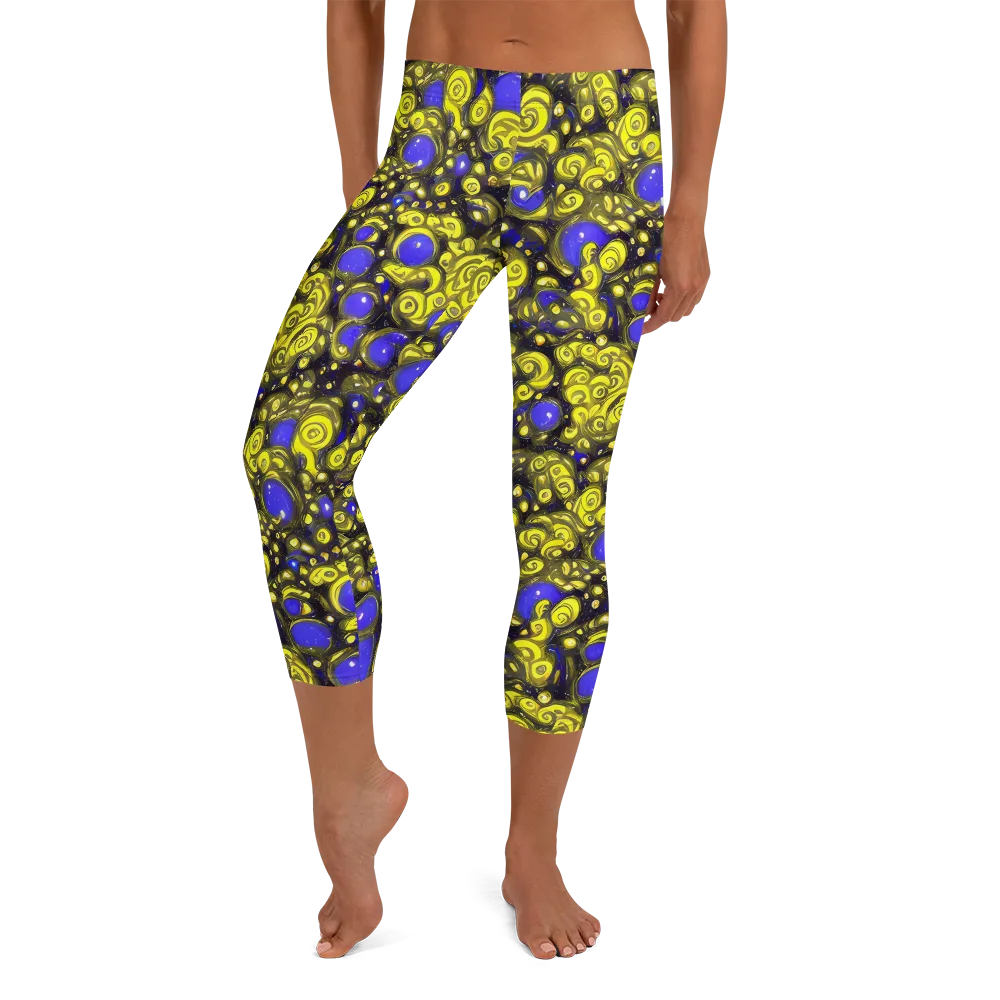 Electric Citrine on Capri Leggings — Front