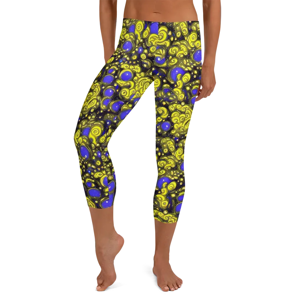 Electric Citrine on Capri Leggings — Front